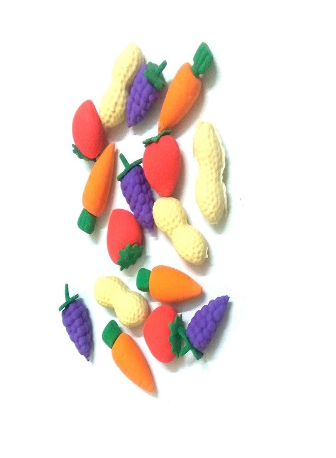 Nawani Vegetable Eraser 1 Pouch Pack 4 Pic/Rubber Birthday Return Gifts for Kids (Pack of 4 Pouch) - Image 2